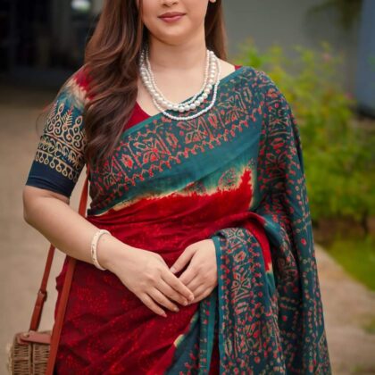 Silk Batik Saree with Blouse Pieces Premium Quality
