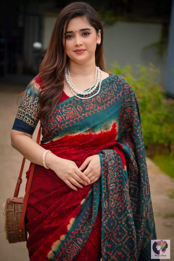 Silk Batik Saree with Blouse Pieces Premium Quality