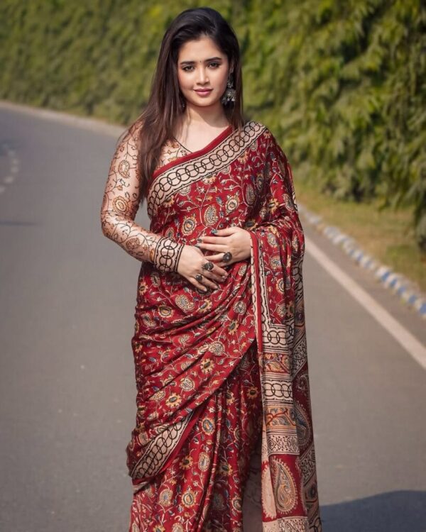 Kishore Digital Print Saree with Blouse Pieces Premium Quality