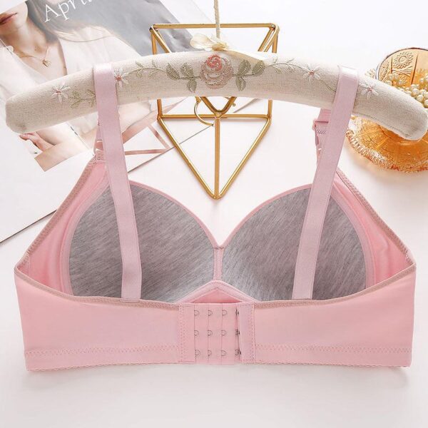 Without Steel Ring Adjustable Top Support Simple Comfortable Breathable Shiny Large Size Bra - Image 2