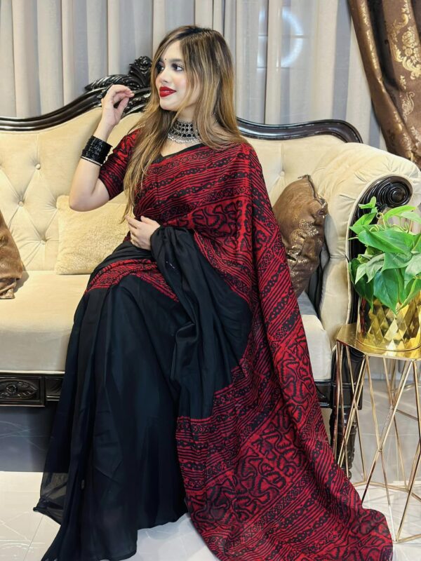 Silk Batik Saree with Blouse Pieces Premium Quality