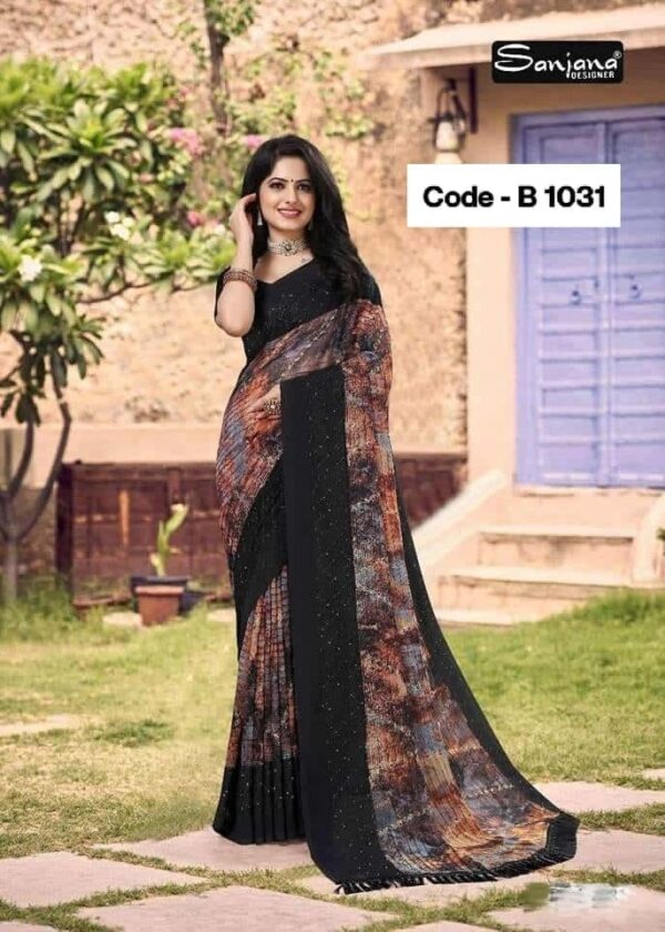 Georgette Premium quality Indian Saree - Image 2