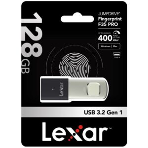 Lexar JumpDrive Fingerprint F35 PRO 128GB USB 3.2 Gen 1 Pen Drive