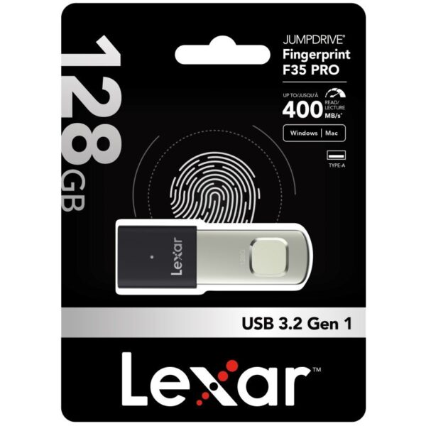 Lexar JumpDrive Fingerprint F35 PRO 128GB USB 3.2 Gen 1 Pen Drive