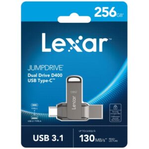 Lexar JumpDrive Dual Drive D400 256GB USB 3.1 Type-C Pen Drive