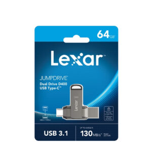 Lexar JumpDrive Dual Drive D400 64GB USB 3.1 Type-C Pen Drive
