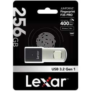 Lexar JumpDrive Fingerprint F35 PRO 256GB USB 3.2 Gen 1 Pen Drive