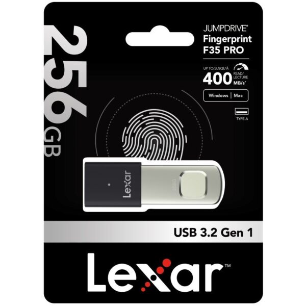 Lexar JumpDrive Fingerprint F35 PRO 256GB USB 3.2 Gen 1 Pen Drive