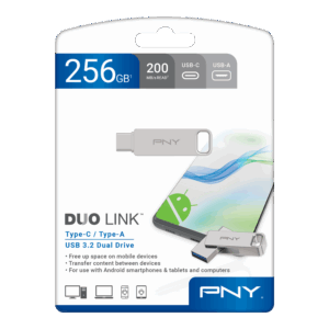 PNY Duo Link 256GB USB 3.2 Type-C Dual Pen Drive