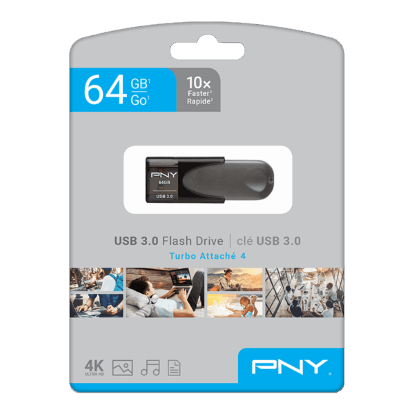 PNY Elite Turbo Attache 4 64GB USB 3.2 Flash Drive