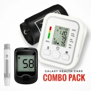 Digital Arm BP Blood Pressure Monitor Tensiometer Tonometer Automatic Sphygmomanometer + Blood Glucose Meter with Test Strips
