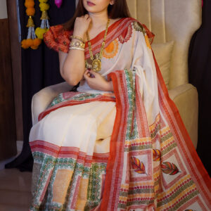 Semi Mosline Silk Saree with Blouse Pieces