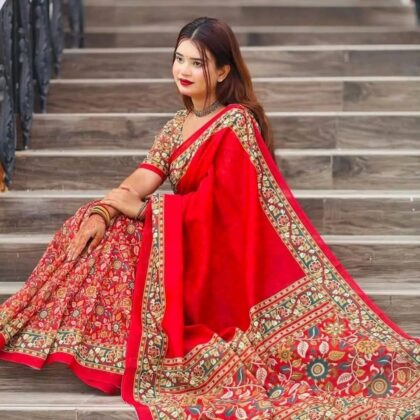 Semi Mosline Silk Tangail Saree with Blouse Pieces