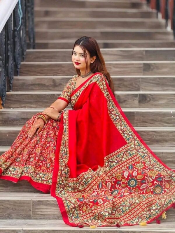 Semi Mosline Silk Tangail Saree with Blouse Pieces